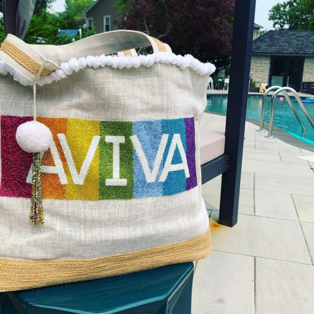 Beaded Tote/ Beach Bag